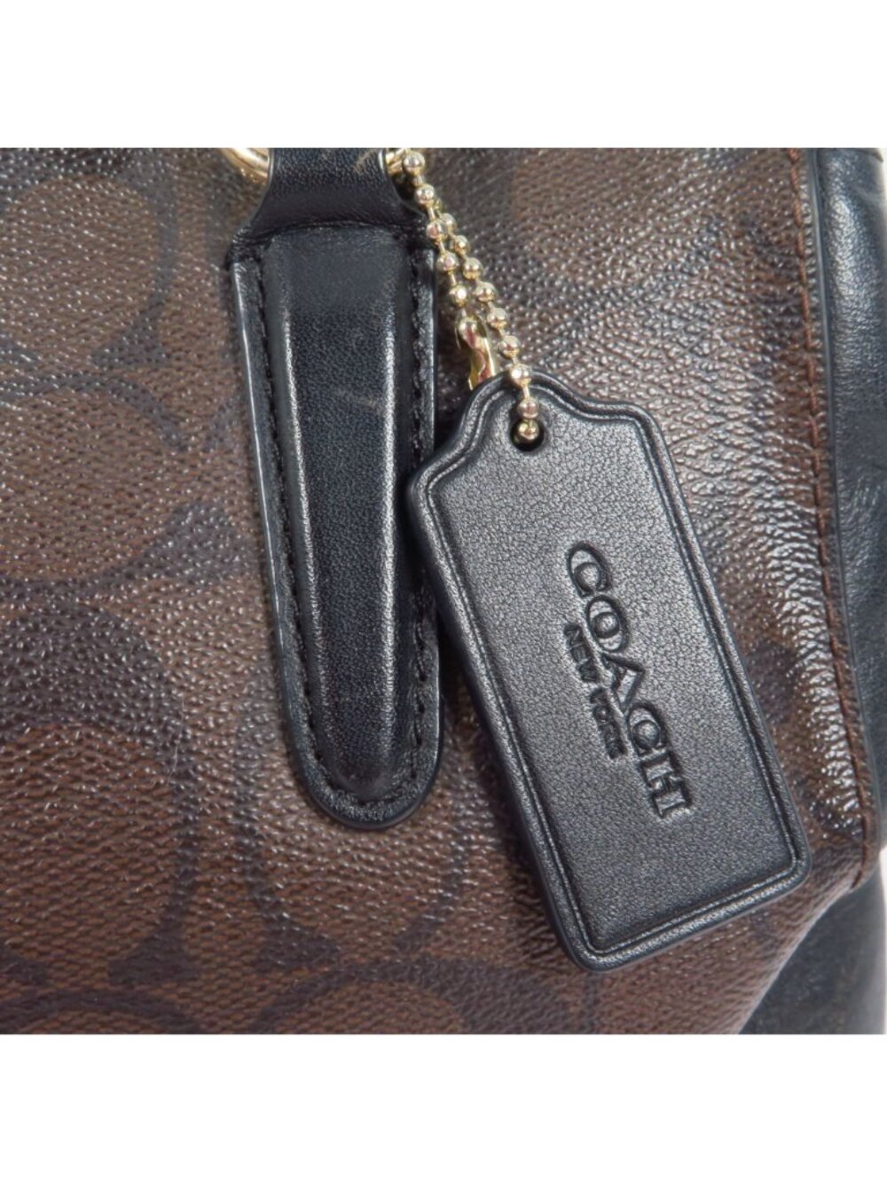 Coach Signature Christie Carryall Small w/ Wallet Black Brown PVC F58291 F16107 - Picture 9 of 16